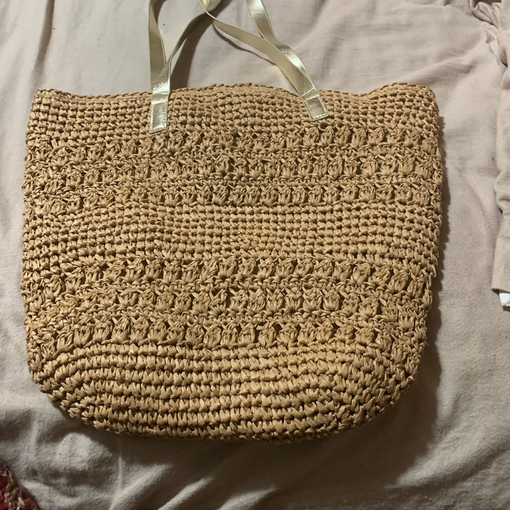 St. John’s bay beige braided beach purse